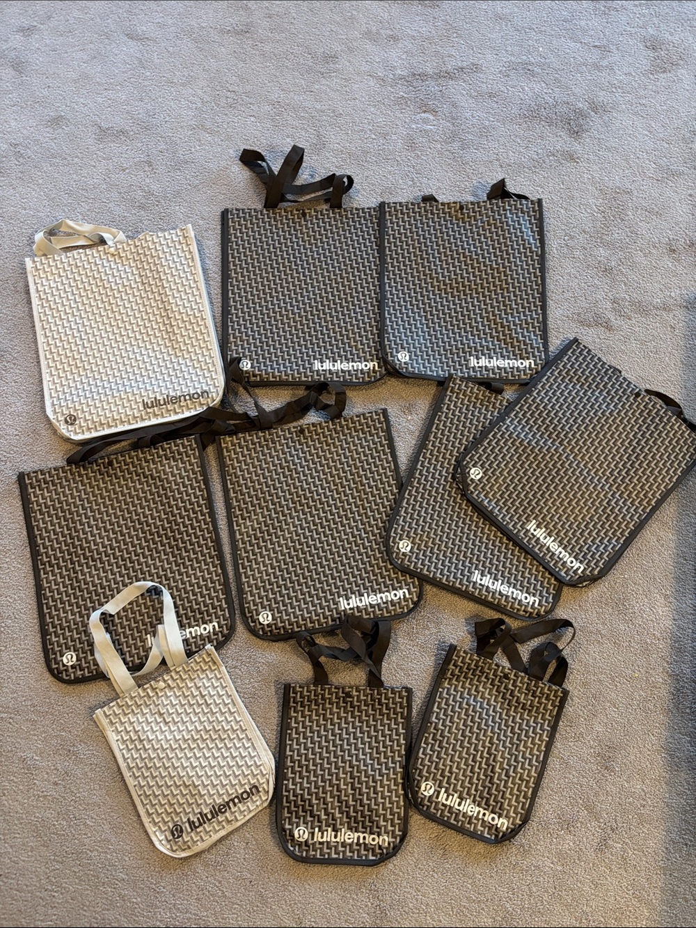 lululemon athletica Black and Silver Patterned Reusable Tote & Pouches Set